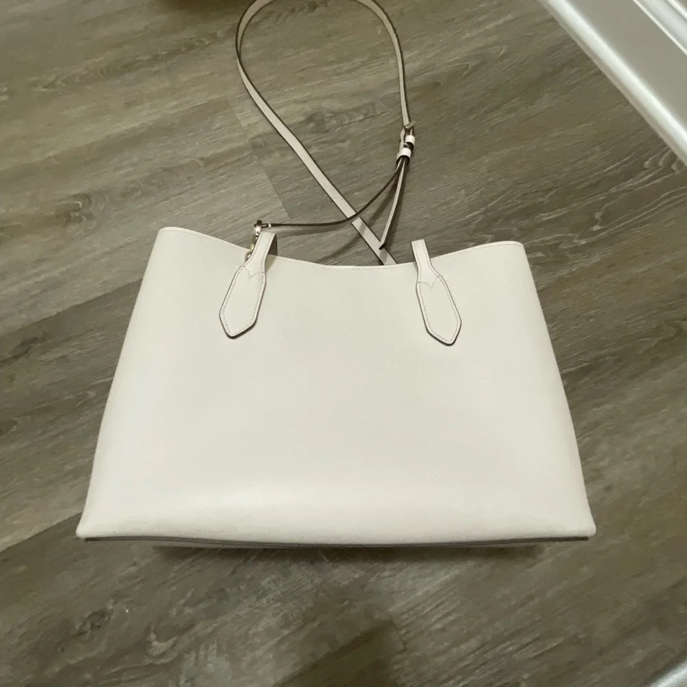 Kate Spade Harper Cream White Satchel with crossbody strap